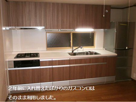 モデルサイズのキッチン