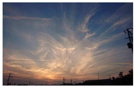夕空と月と。