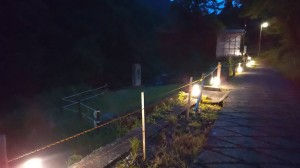 滝のライトアップ